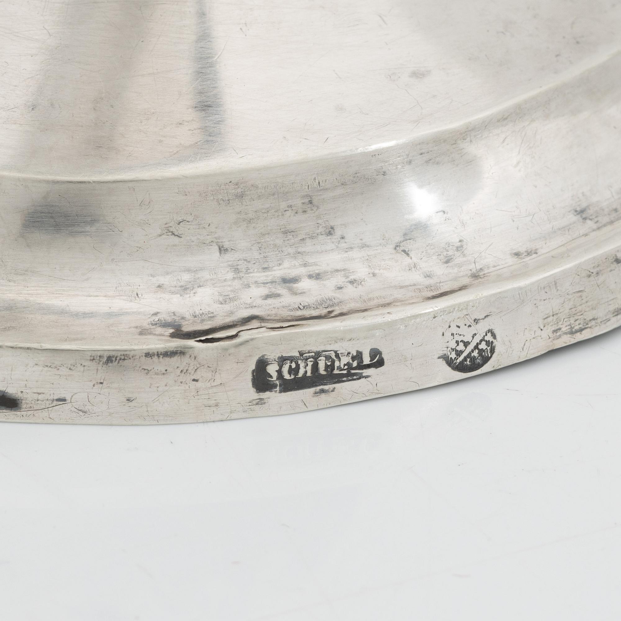 Ljusstakar, ett par, silver, Scheel, Kassel, Tyskland, 1800-tal.