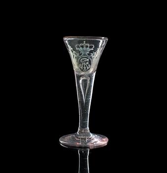 1301. An engraved German wine goblet, second half of 18th Century.