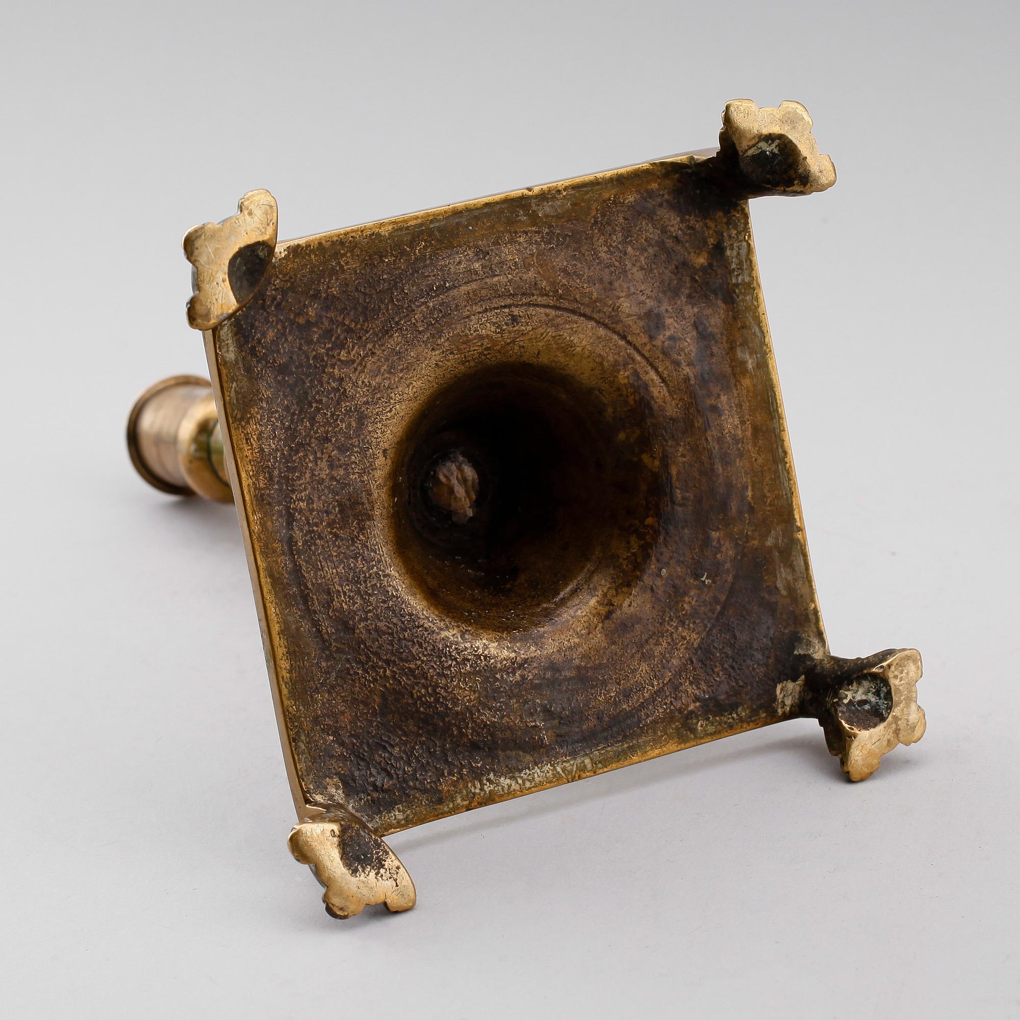 LJUSSTAKE, mässing, barock, 1700-tal.