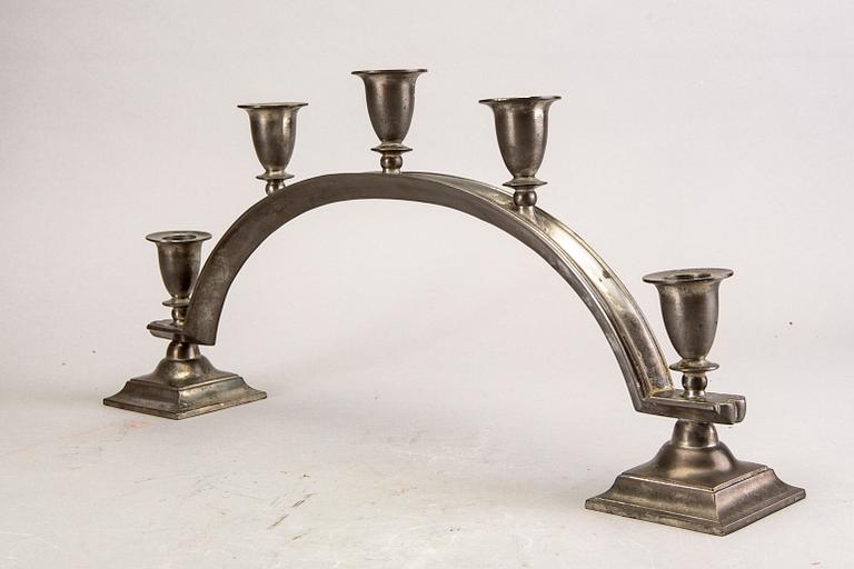 Just Andersen, a pewter candelabra first half of the 20th century.
