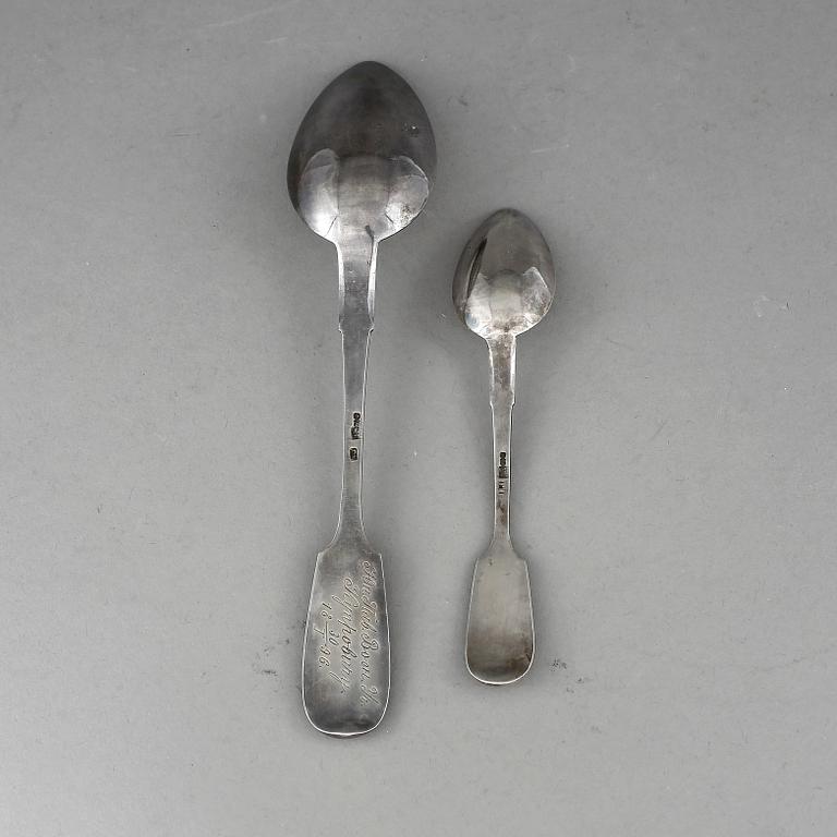 MATSKED SAMT TESKED, silver, St Petersburg 1896. Vikt tot ca 121 gram.