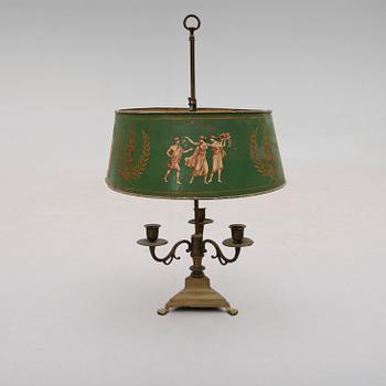 BOUILLOTTELAMPA, mässing, omkring år 1900.