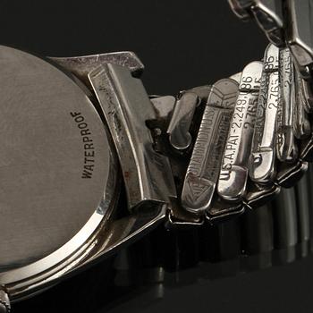 ARMBANDSUR, herr, stål, "seamaster", Omega, omkring 1900-talets mitt.