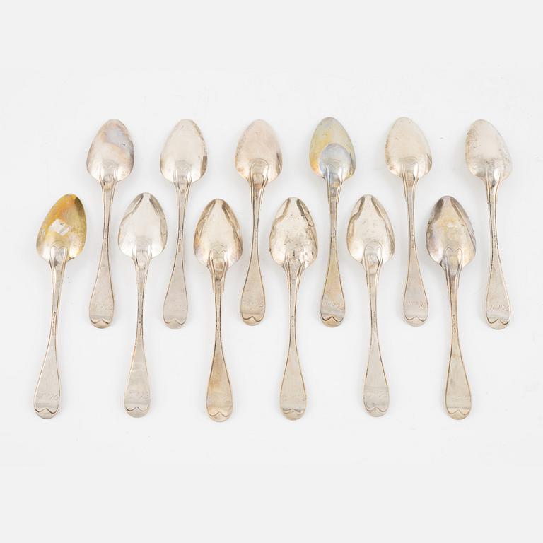 Carl Herdin, table spoons, 12 pcs, silver, Falun, 1842.