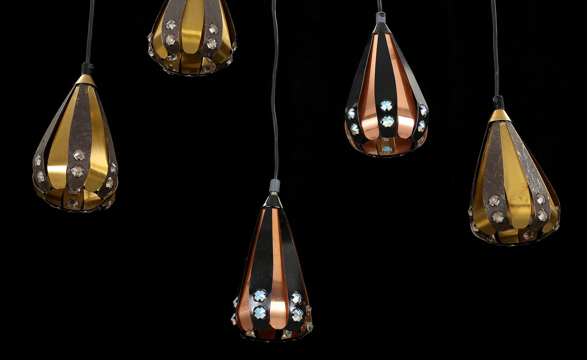 LAMPOR, 5 st, design Werner Schou för Coronell Electro, Danmark, 1960-70-tal.