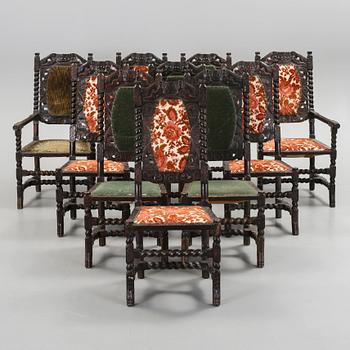 STOLAR, 10 st, barockstil, 1800-tal.