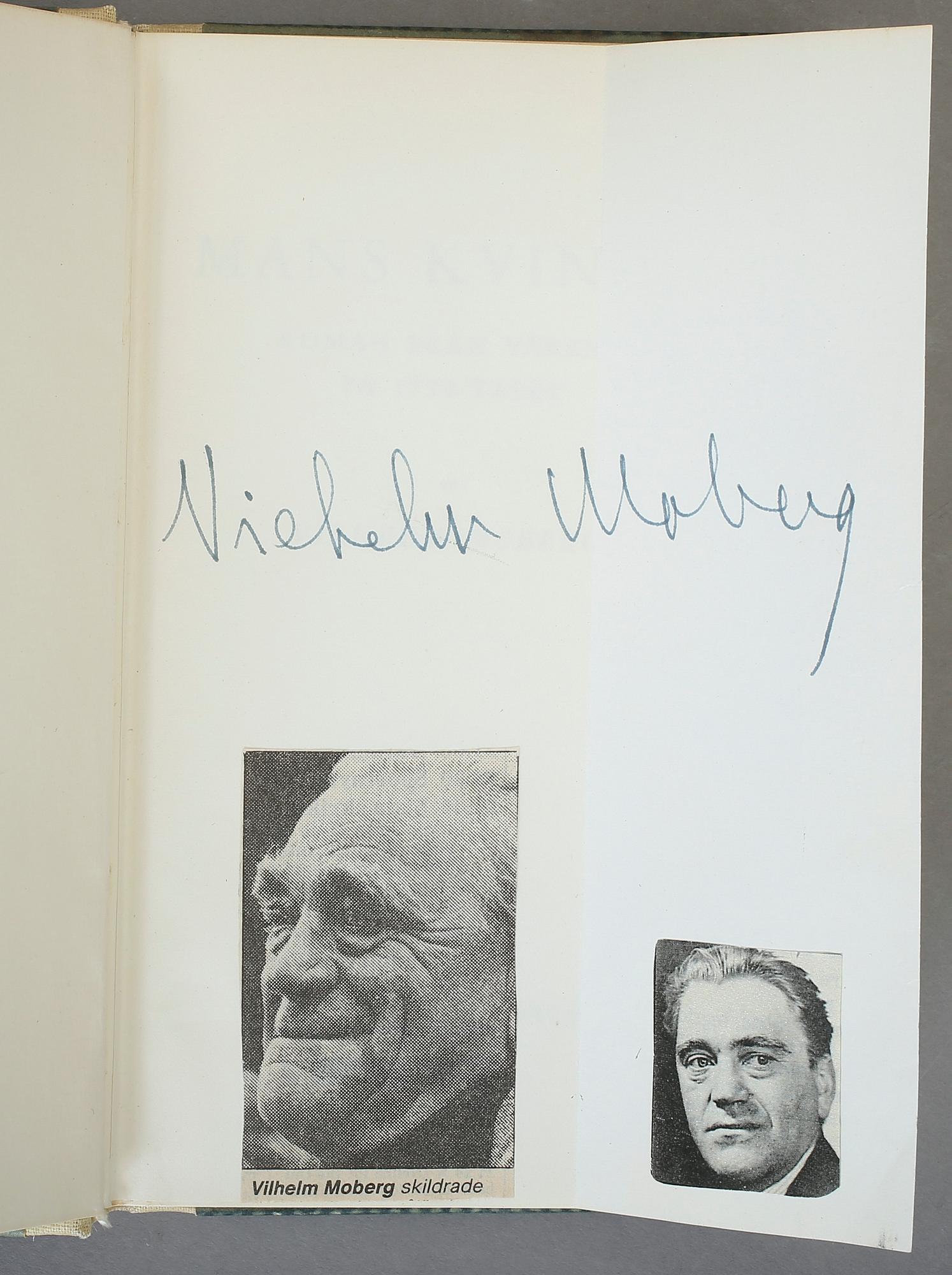 SIGNERADE BÖCKER, 4 st, bla Vilhelm Moberg resp Prins Lennart.