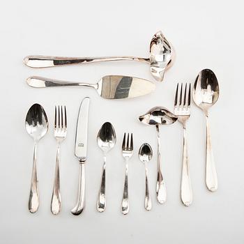 Bestick ca 77 dlr ur IKEA:s 1700-talets-serie nysilver  sent 1900-tal.