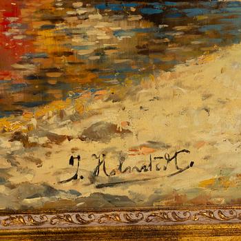 Karl Kaufmann, oil on canvas, signed with pseudonym J. Holmstedt.