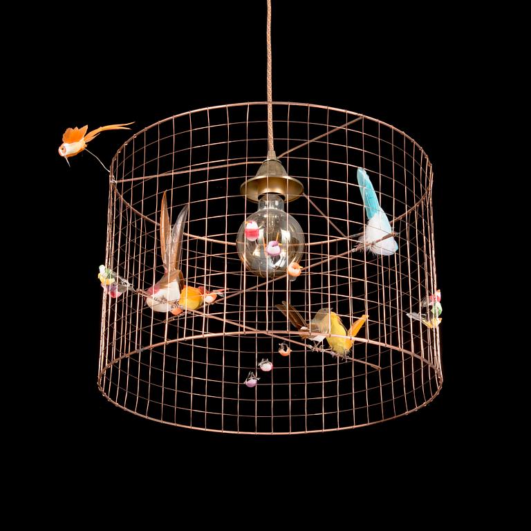 Mathieu Challieres, fågellampa/taklampa, Petite Volière.
