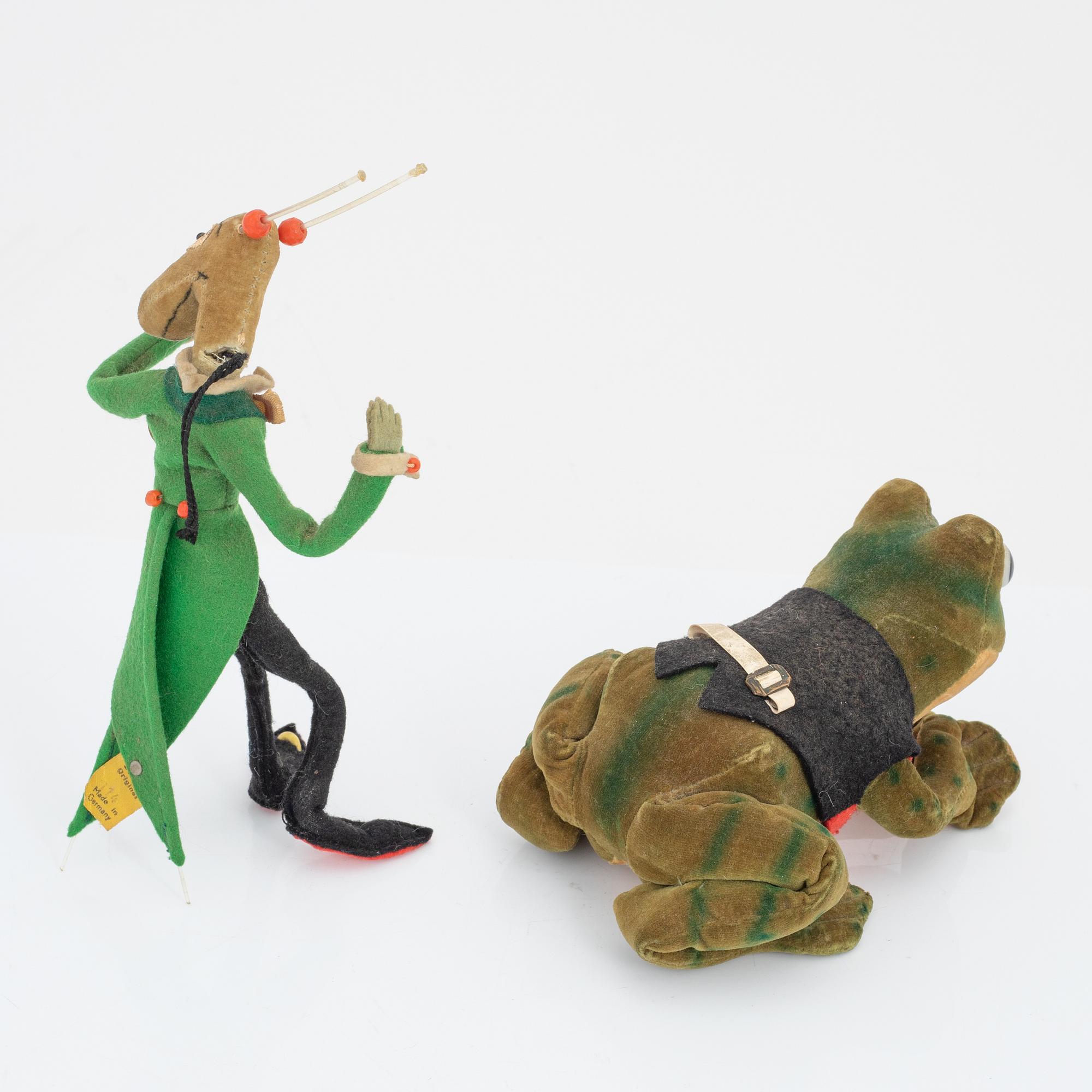 Steiff, 'Kalle Stropp' and 'Grodan Boll', Germany 1950s.