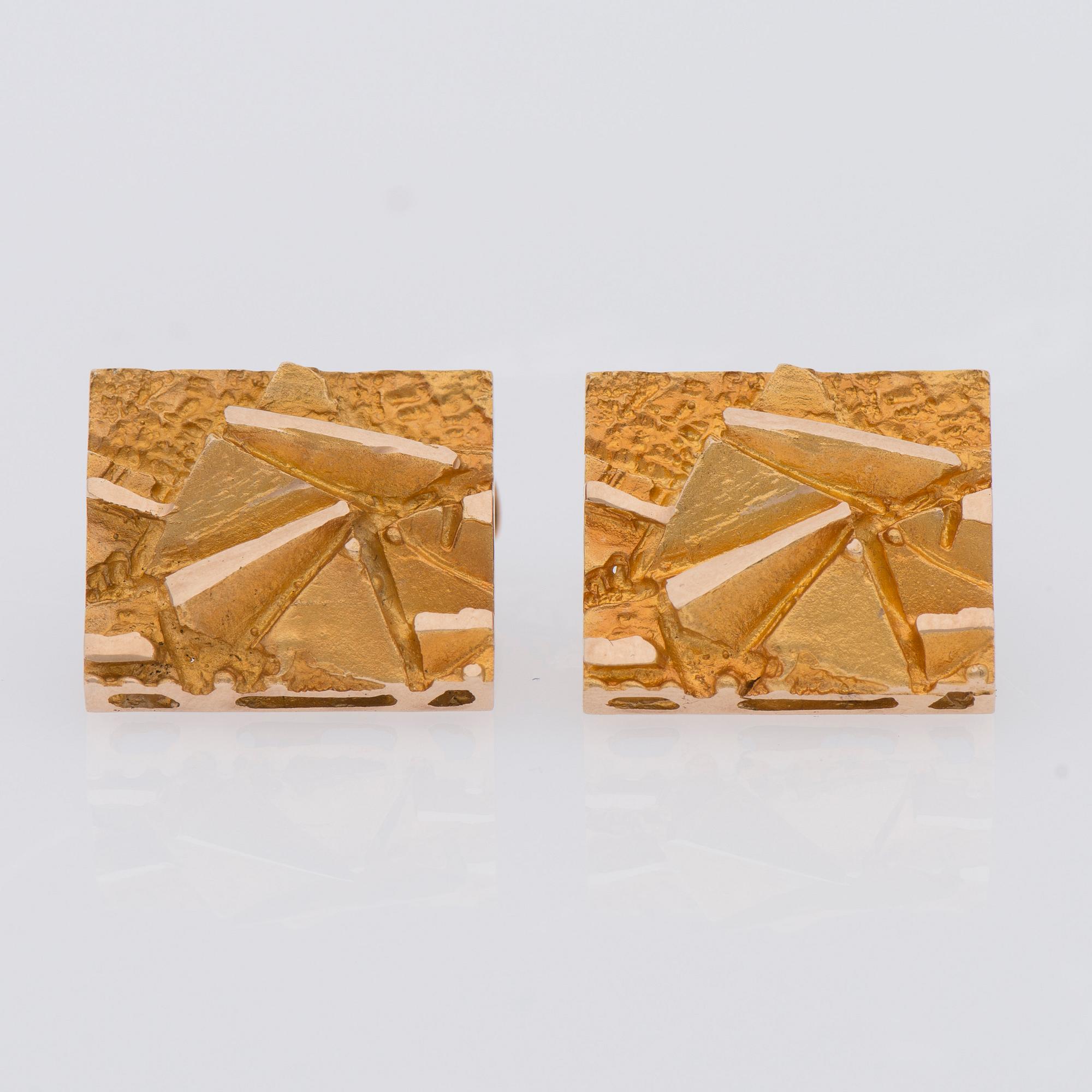 MANSCHETTKNAPPAR, 14K guld, Tammen Koru, Åbo 1971.