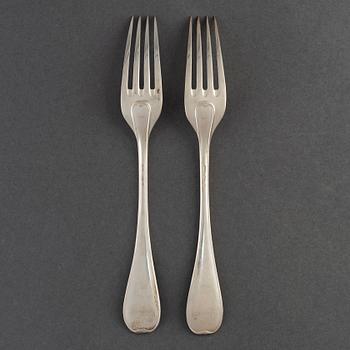 CF CARLMAN, 18 st, silver forks, Stockholm 1935.