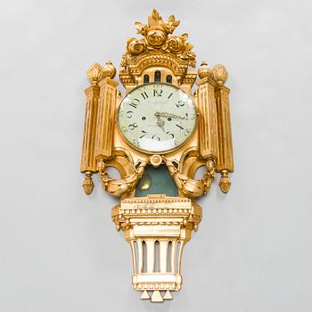Väggpendyl, signerad Olof Ljungdahl (verksam i Stockholm 1775-1780). Gustaviansk.