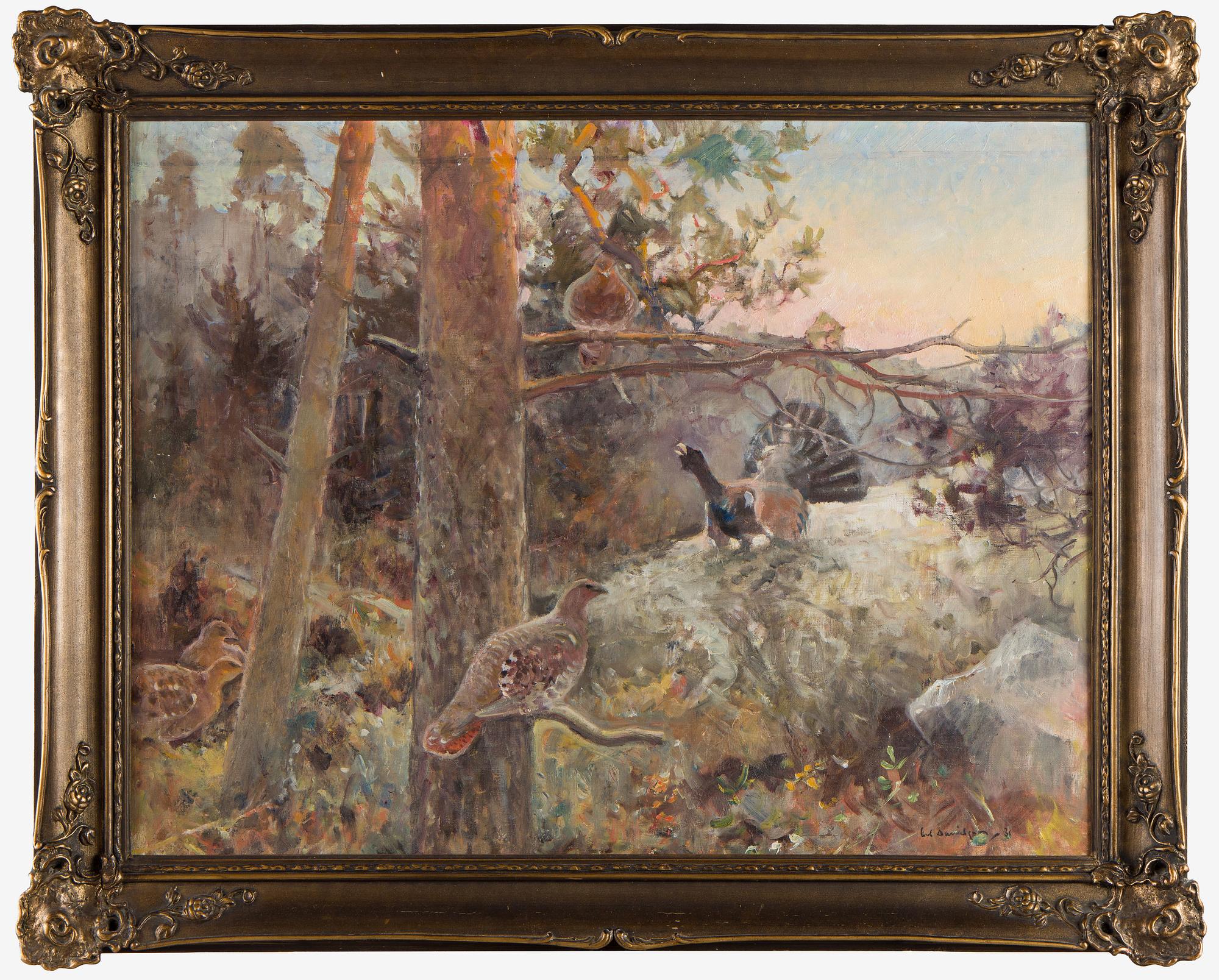 Emil Edvard Danielsson, Capercaillies in a Forest.