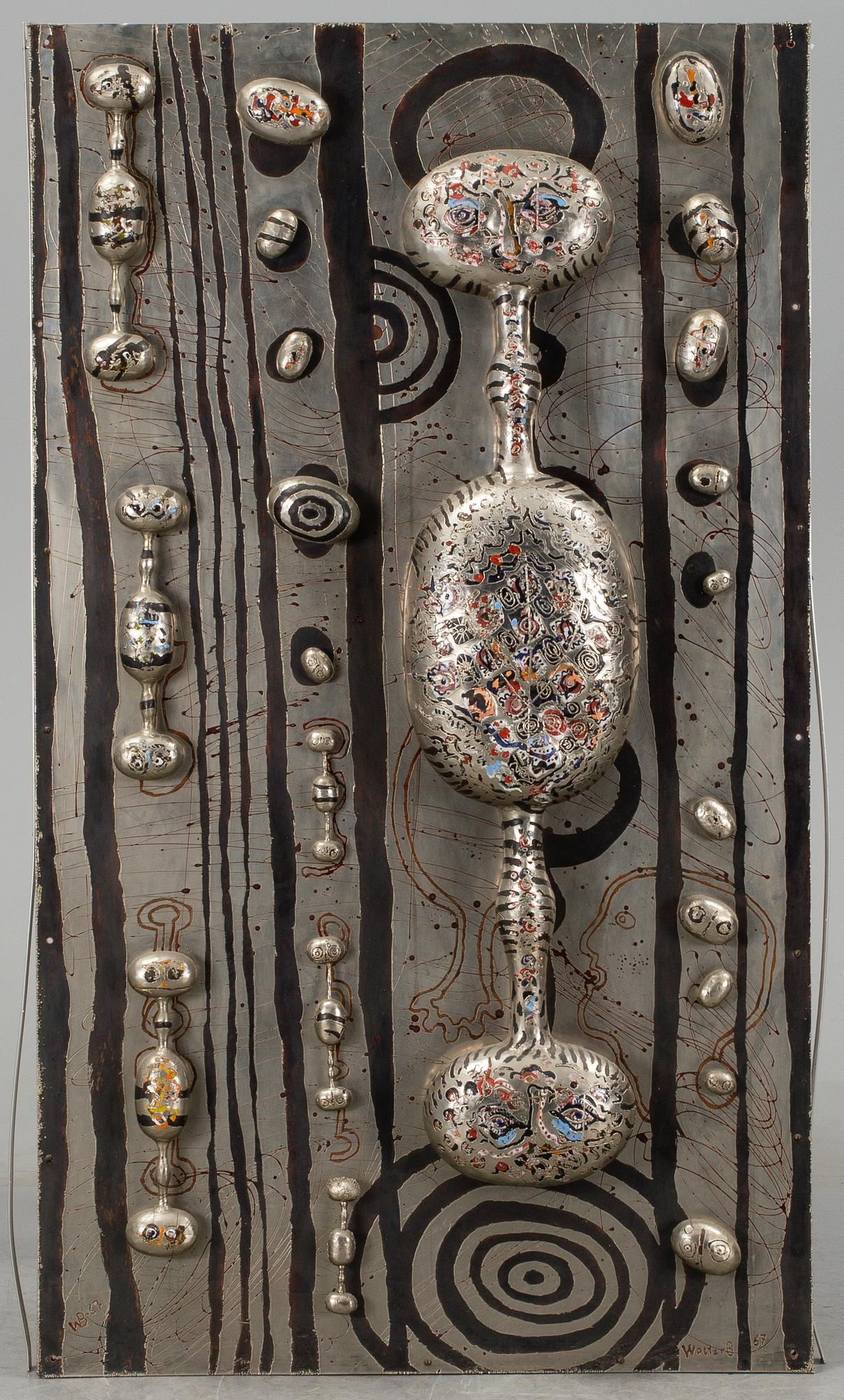 WALTER BENGTSSON, Relief/sculpture, metal & enamel, signed and dated -67.