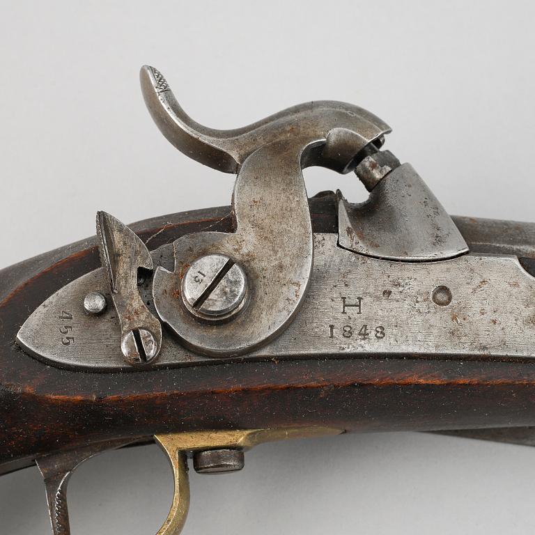 A Swedish Navy percussion pistol 1845 pattern.