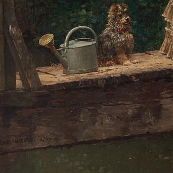 Marie-François Firmin-Girard, Fiskande ung kvinna med hund.