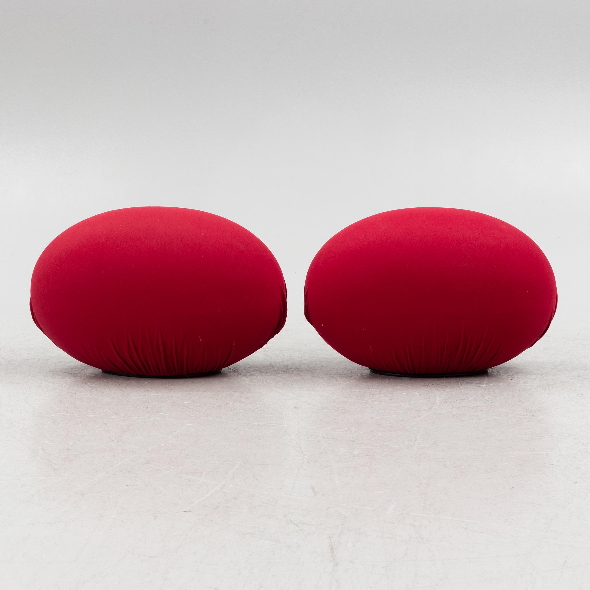 Denis Santachiara, ottomans/chairs, a pair, "Tato Egg Seat", Baleri, Italy, 21st century.