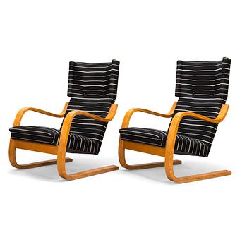 Alvar Aalto, A pair of mid-20th century '34/401' armchairs for  O.Y. Huonekalu- ja Rakennustyötehdas A.B. Finland.