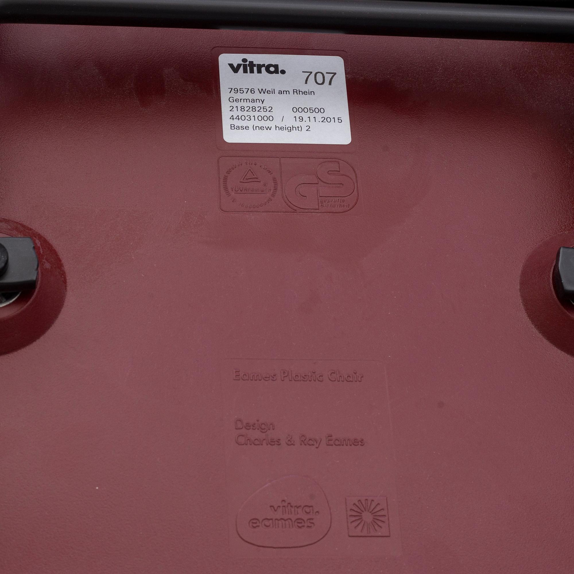 A set of six CHARELS AND RAYE EAMES DSX chairs.