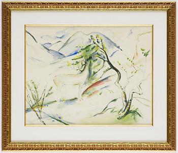 Leander Engström, Reindeer in mountain landscape.