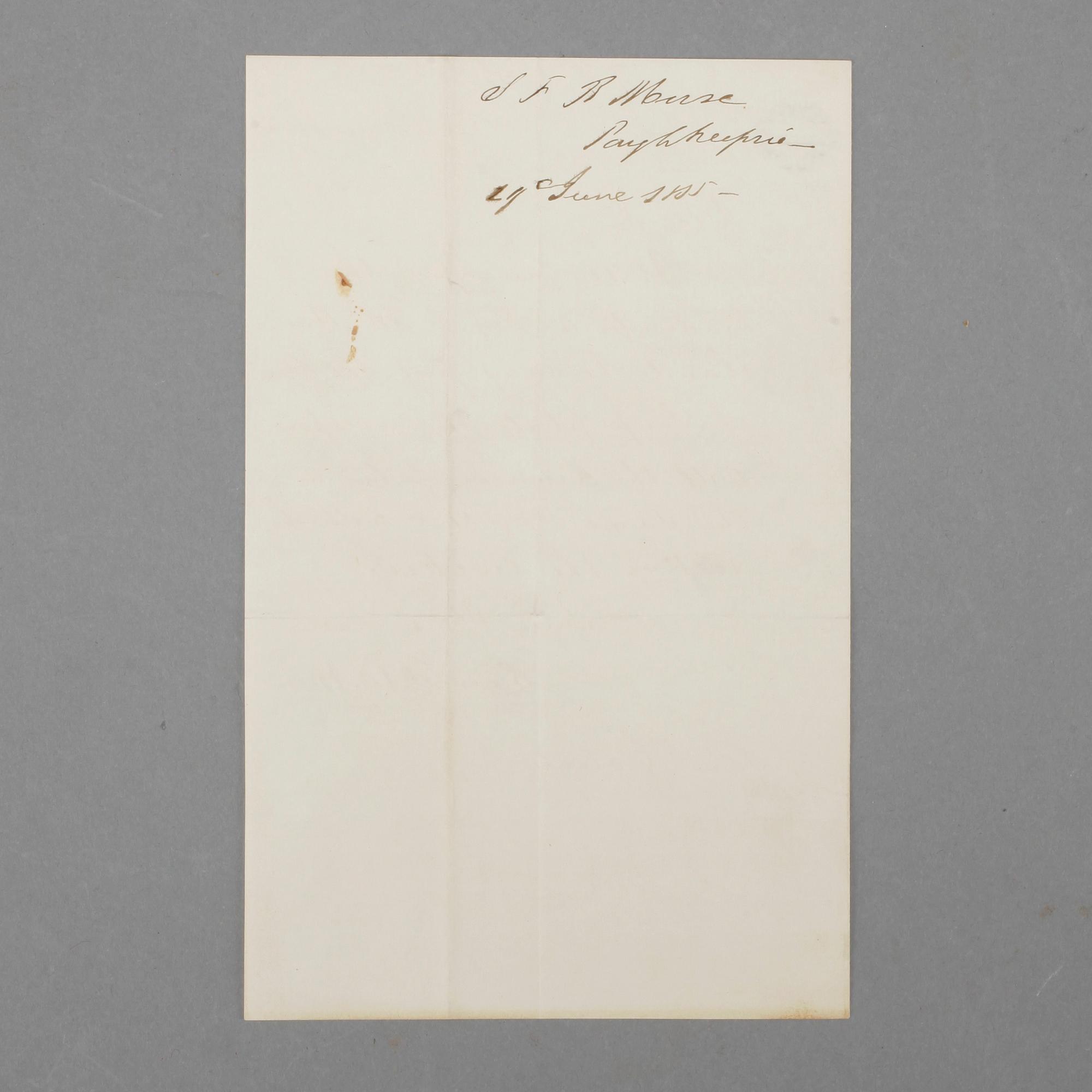 SAMUEL MORSE (1791-1872), brev daterat 19 juni -53.