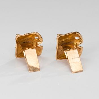 Björn Weckström, MANSCHETTKNAPPAR, 14 K guld, Lapponia 1970. Vikt 10,8 g.