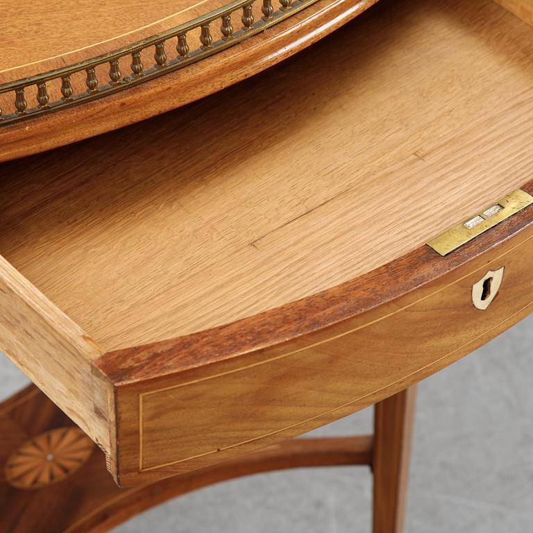 A composite sewing table, Gustavian style, 19th and 20th Century.