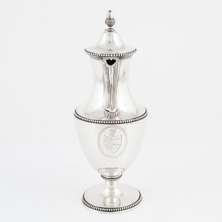 Daniel Smith & Robert Sharp, 
kaffekanna, silver, London 1768-77.