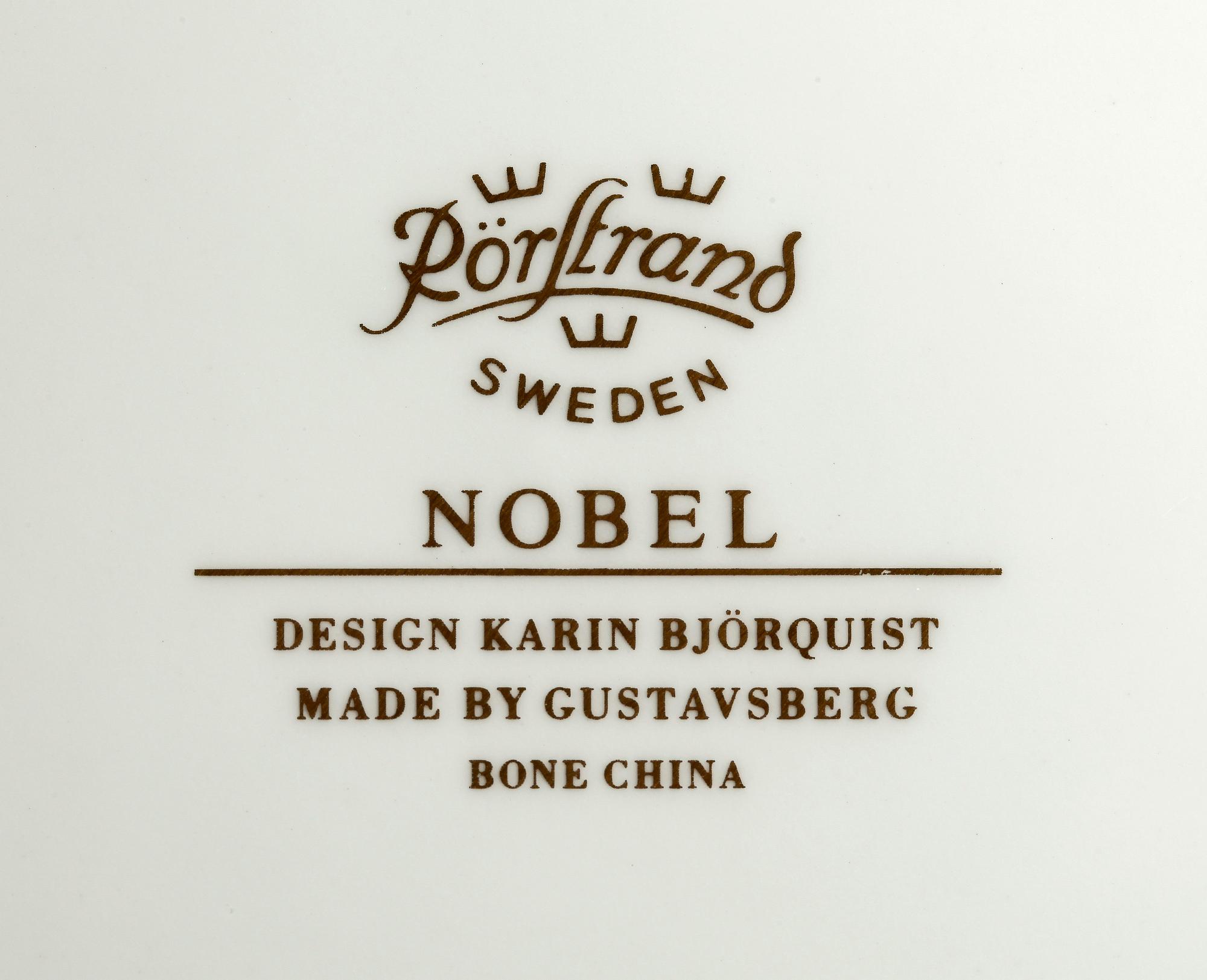 MATSERVIS, 20dlr porslin och 40 rostfritt stål, "Nobel",Karin Björquist, Gustavsberg o Gunnar Cyren, Yamazaki, 1990-tal.
