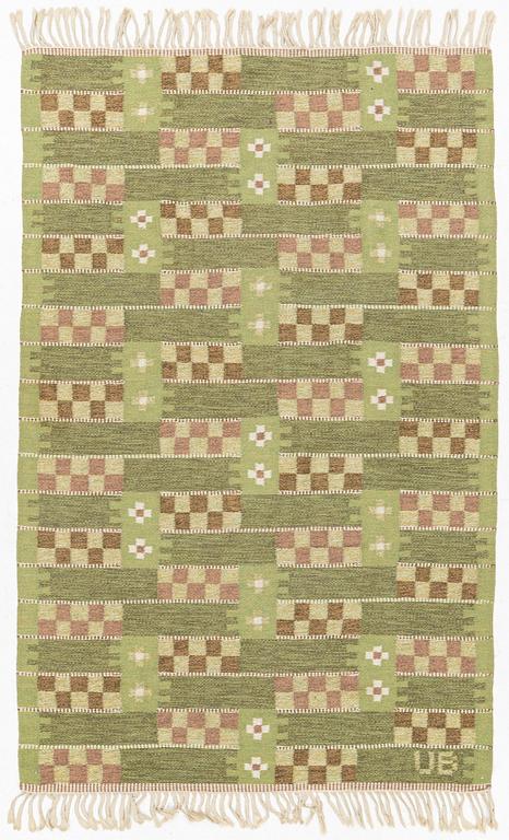 Ulla Brandt, matta, rölakan, sign UB,  1900-talets andra hälft. Ca 205 x 130 cm.