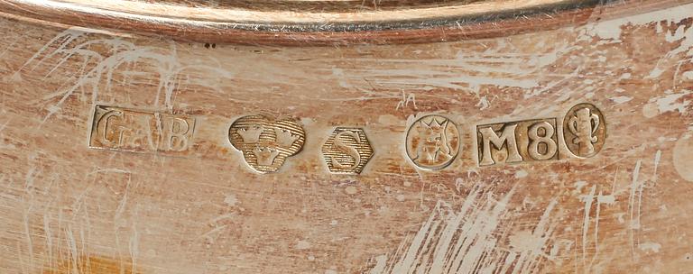 TALLRIKAR, 6 st, silver, GAB, Stockholm, 1938. Total vikt ca 2180 g.