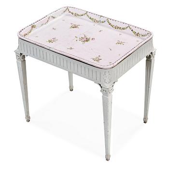 A Gustavian 18th century faience tea table.