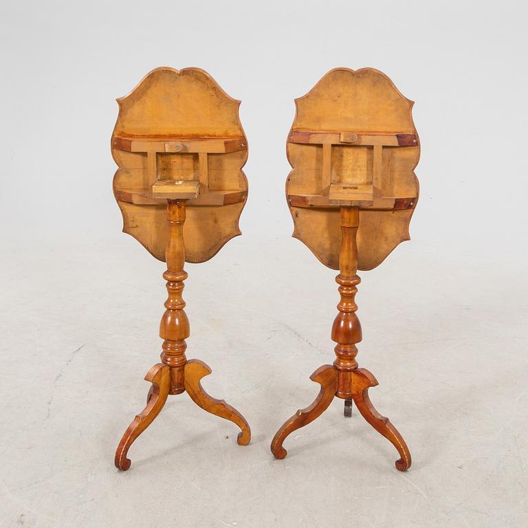 A pair of Swedish drop leafe tables 19th century.