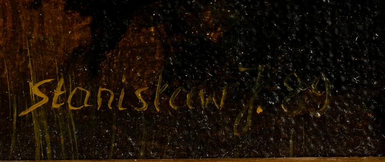 J STANISLAW, 1 par, olja på duk, signerade och daterade 89.