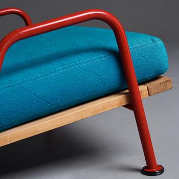 HANS J WEGNER, fåtölj, med fotpall, "GE 440" utställningsexemplar för Getama, Danmark 1968-69.