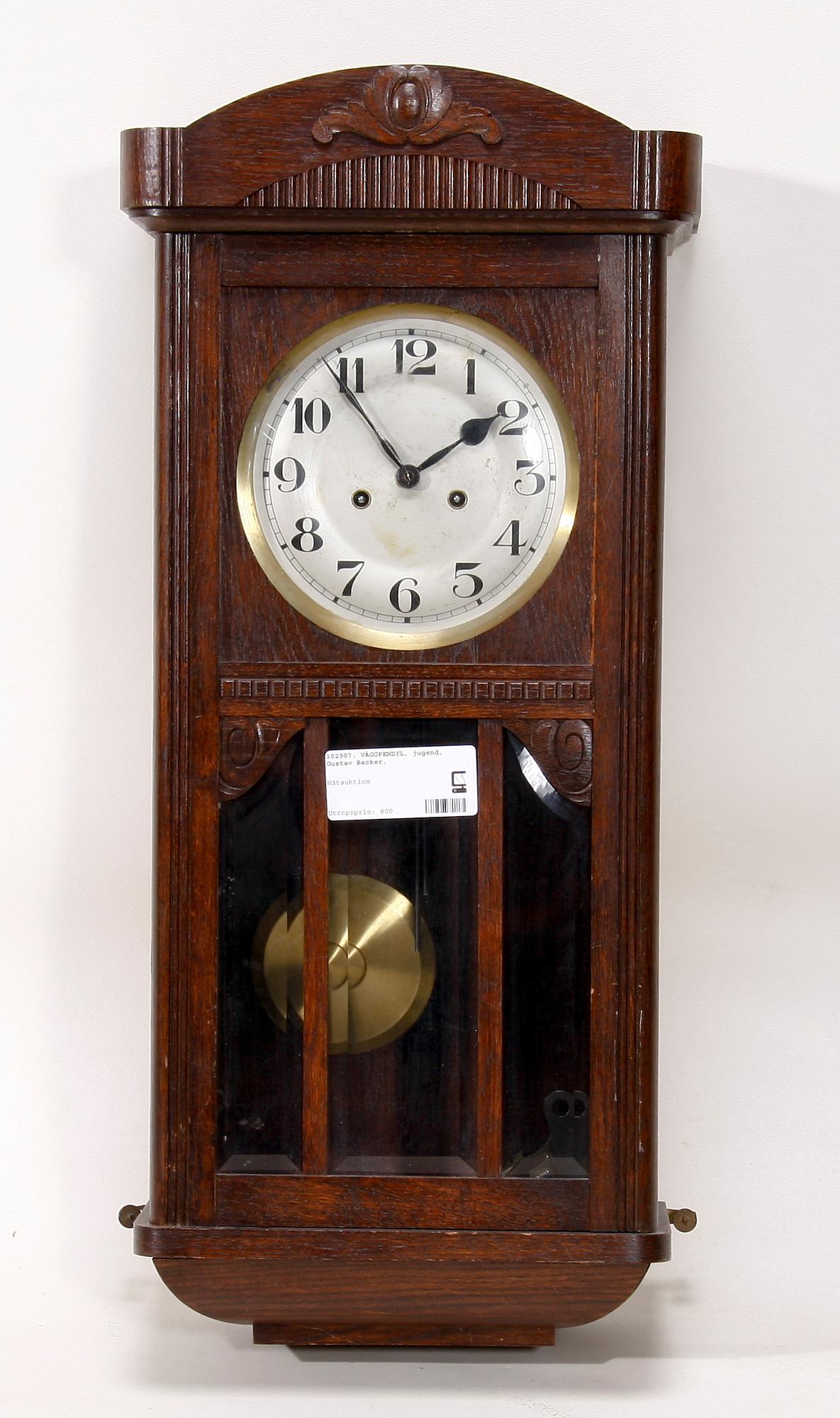 VÄGGPENDYL, jugend, Gustav Becker. 1900-talets början.