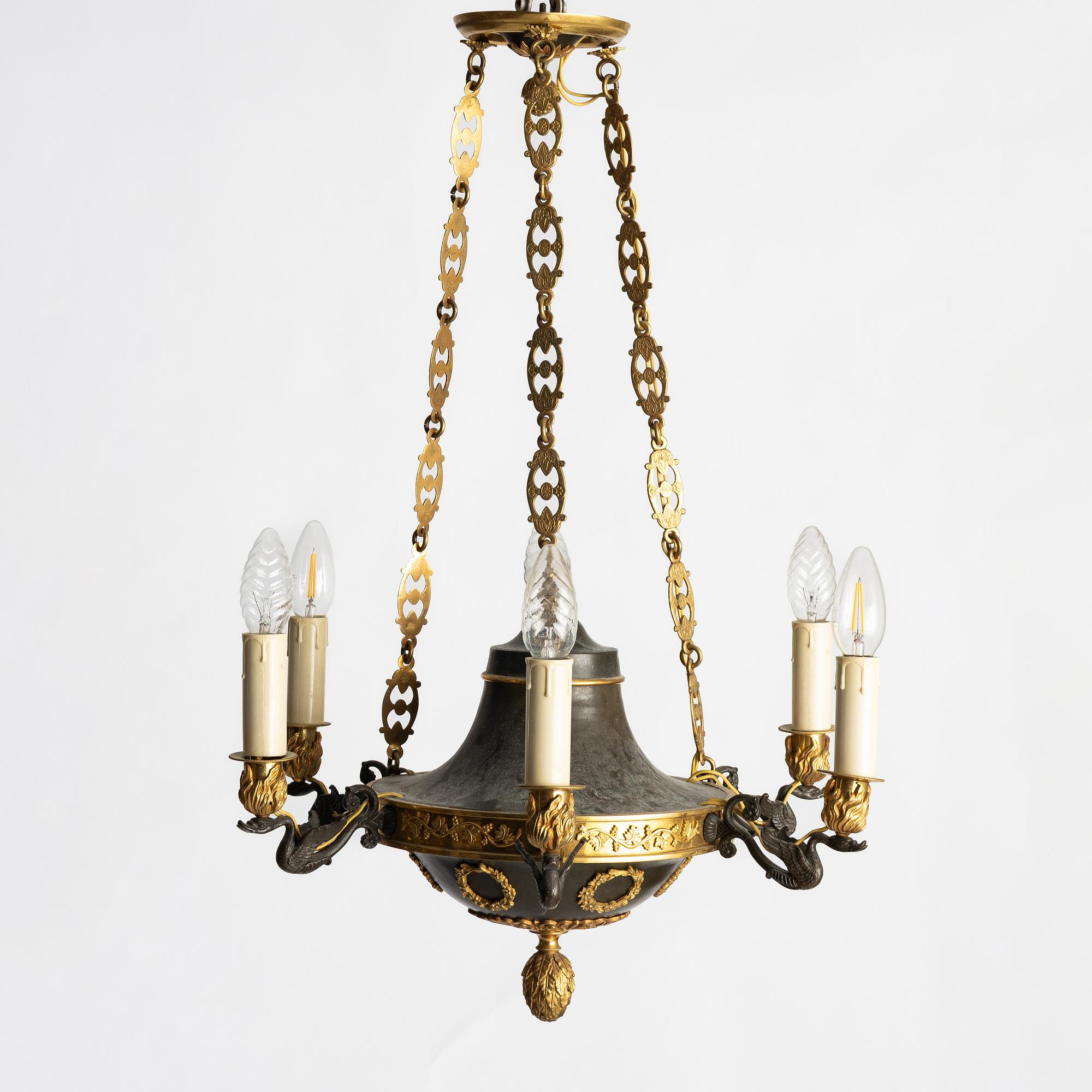Ceiling lamp, Empire style, early 20th century.