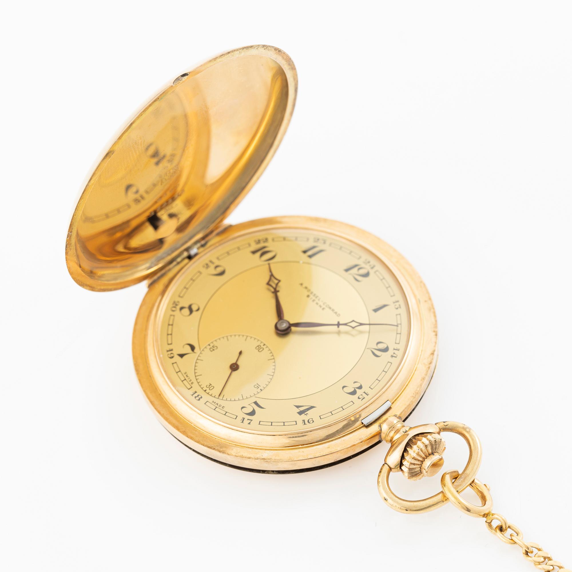 A.Rossel-Conrad, Bienne, pocket watch, hunter, 52 mm.