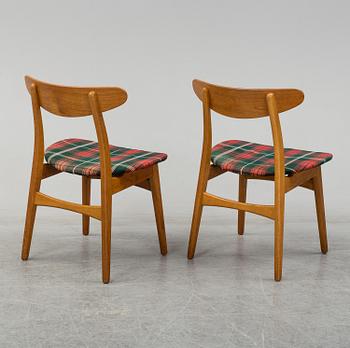 HANS J WEGNER, stolar, 6 st, "CH-30", "Spisestolen", Carl Hansen & Son, Danmark.