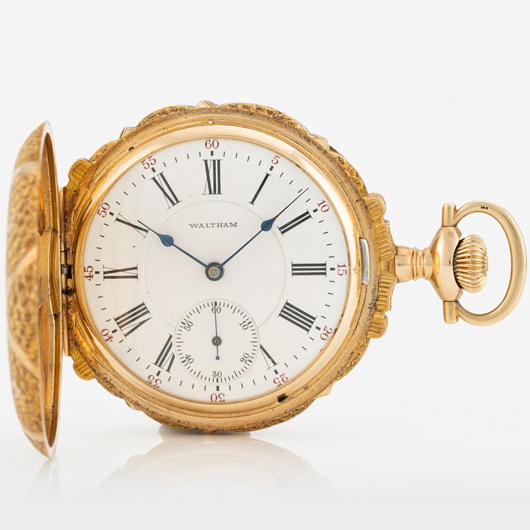 Waltham, pocket watch, hunter-case, 55 mm.