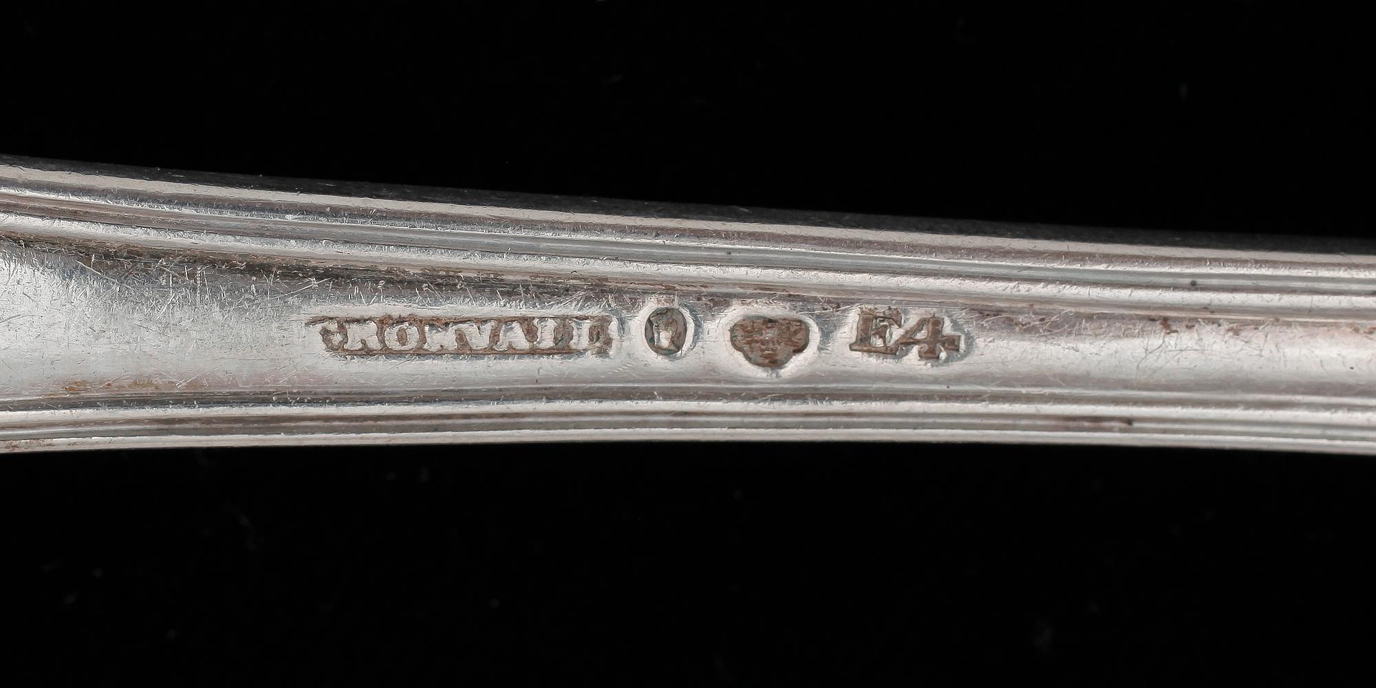BESTICKSERVIS, 44 delar, silver bl a Möllenborg, Stockholm 1852. Tot vikt 2048.