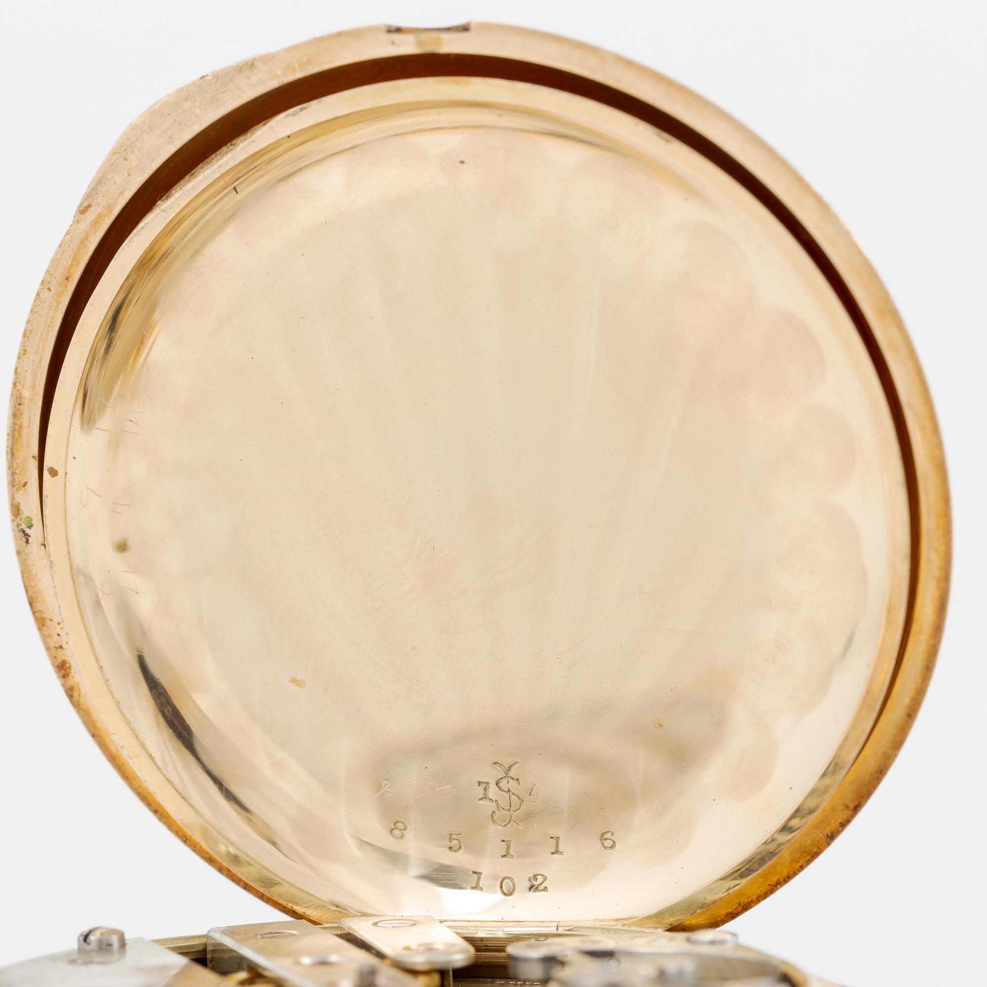 Fickur, 14K guld, Hyman Berg & Co, Chicago, 51,5 mm.