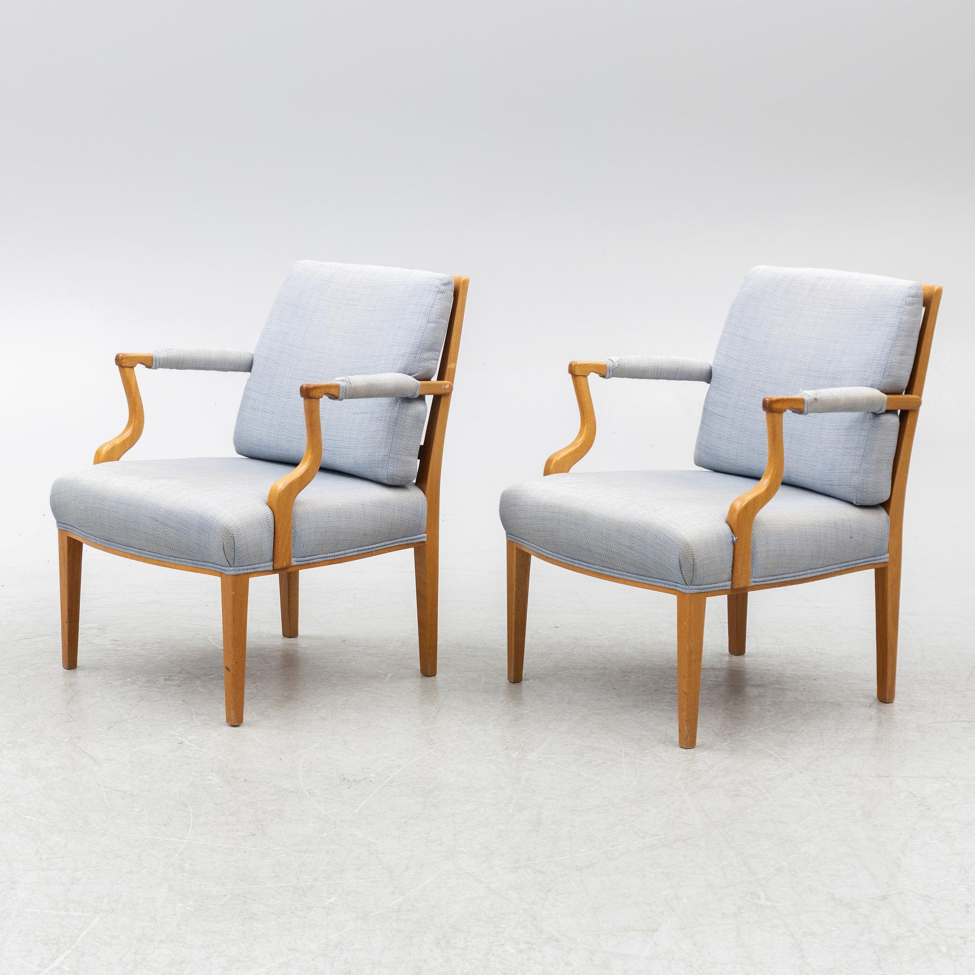 Josef Frank, armchairs, a pair, model 969, Svenskt Tenn.