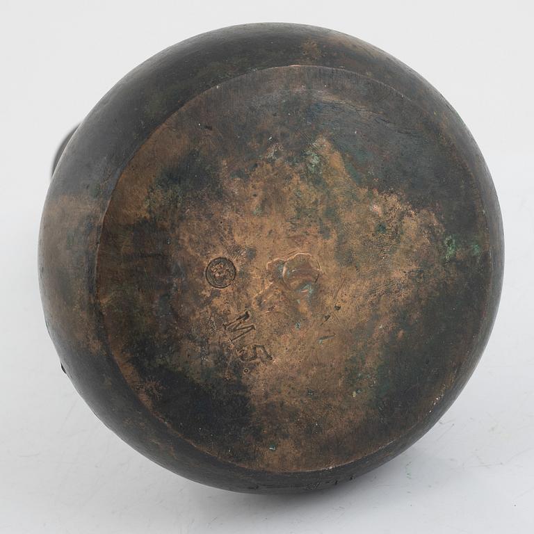 Hugo Elmqvist, patinated bronze, Stockholm, Art Nouveau, early 20th century.