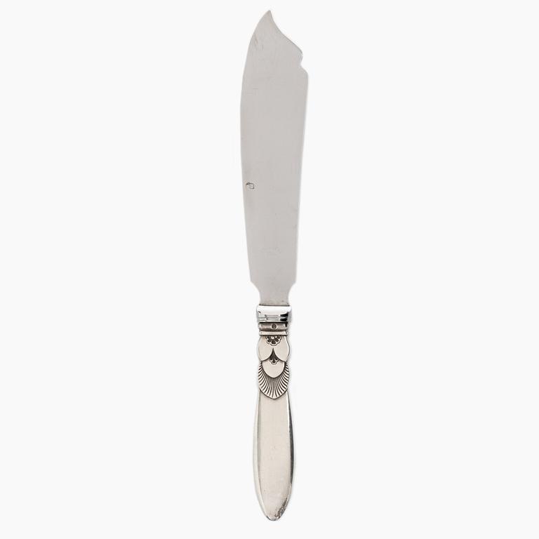 Gundorph Albertus, Cake knife, sterling silver, "Cactus" Georg Jensen, Copenhagen, Denmark 1933.