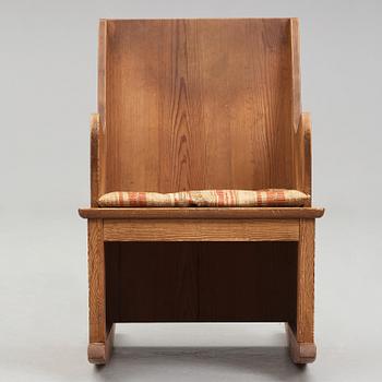 Axel Einar Hjorth, a stained pine "Lovö" rocking chair, Nordiska Kompaniet, Sweden 1930's.