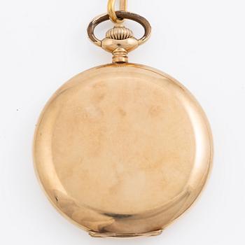 Omega, pocket watch, hunter, 14K gold, 51.5 mm.