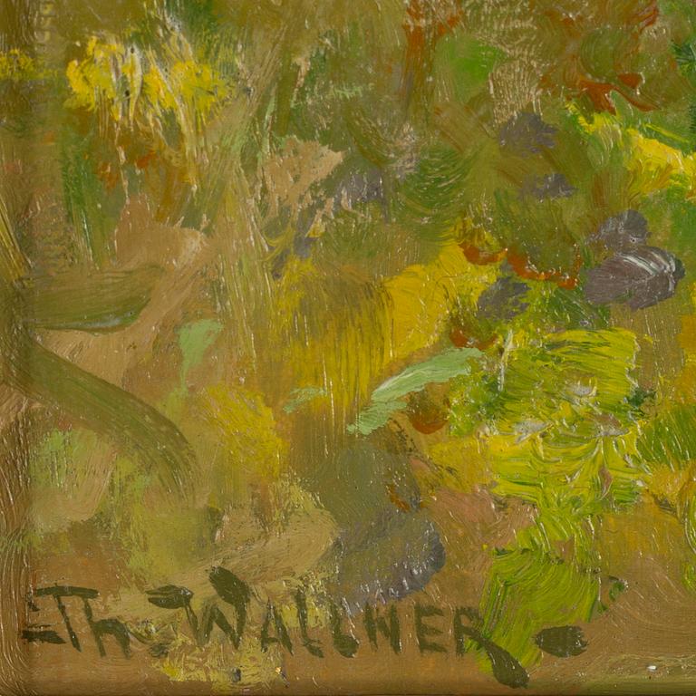 Thure Wallner, oil on paper-panel, signed.